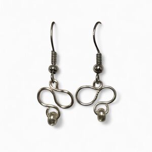 Elegant Polished Silver Infinity Earrings